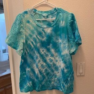 Blue tie dye blouse